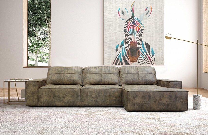 Диван с оттоманкой Брюгген в ткани Loft 04